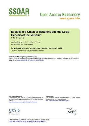 Established-Outsider Relations and the Socio-Genesis of the Museum