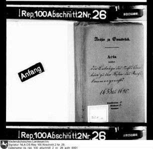 Beiträge des Stifts Osnabrück zu den Kosten des Reichskammergerichts