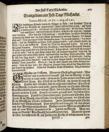 Evangelium am Fest-Tage Michaelis.