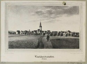Burkhardswalde im Müglitztal (Müglitztal-Burkhardswalde) südöstlich von Dresden, Blick auf die Kirche, aus Sachsens Kirchen-Galerie von Hermann Schmidt, 1. Ansicht