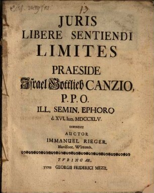 Juris Libere Sentiend Limites