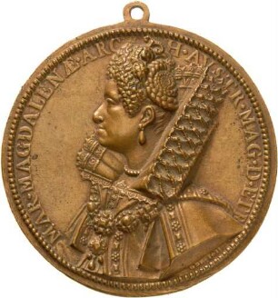 Medaille von Guillaume Dupré auf Maria Magdalena von Österreich, Großherzogin der Toskana, 1613