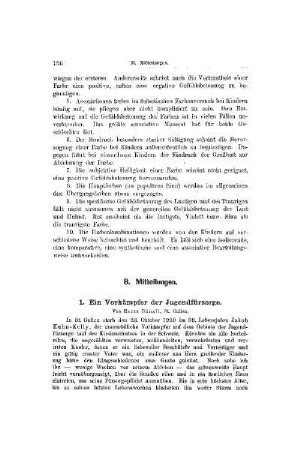 Ein Vorkämpfer der Jugendfürsorge : [Mitteilungen]