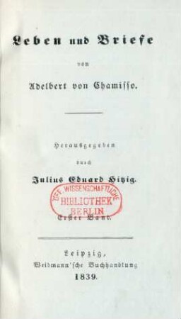 Bd. 5 = [Abt. 2], Bd. 1: Leben : 1s und 2s Buch. - Briefe