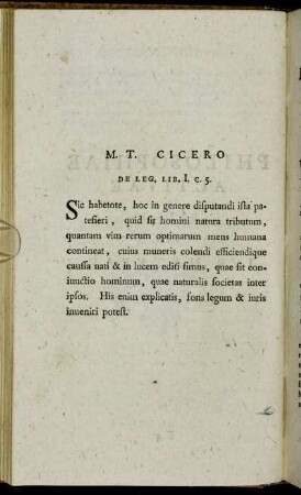 [Epigraph] M. T. Cicero De Leg. Lib. I. C. 5.