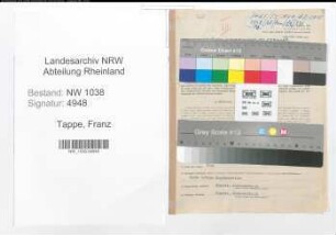 Entnazifizierung Franz Tappe , geb. 18.03.1885 (Beamter)