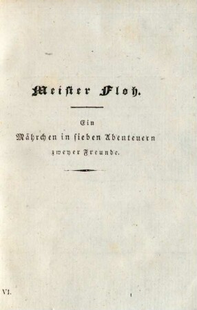 Meister Floh. Ein Mährchen in sieben Abenteuern zweyer Freunde