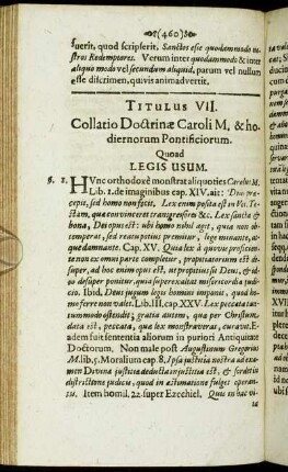 Titulus VII. Collatio Doctrinæ Caroli M. & hodiernorum Pontificiorum. Quoad Legis Usum.