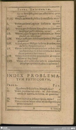 Index Problematum Physicorum