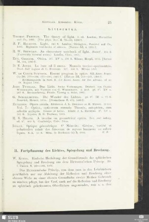 11. Fortpflanzung des Lichtes, Spiegelung und Brechung