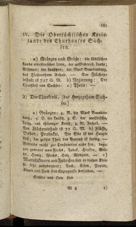 A) Der Churkreiß, (das Herzogthum Sachsen)