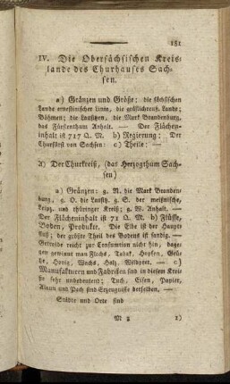 A) Der Churkreiß, (das Herzogthum Sachsen)