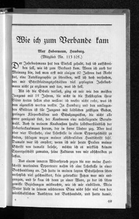 Wie ich zum Verbande kam
