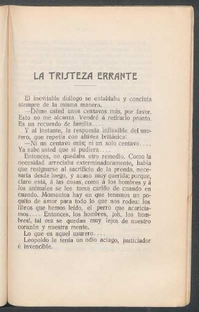 La tristeza errante