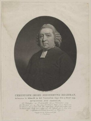 Bildnis des Christoph Georg Siegmund Begeman