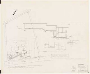 Haus und Garten Ernst Hassler, Oerlinghausen: Entwässerungsplan und Entwässerungsschnitt, 1:250, 1:50