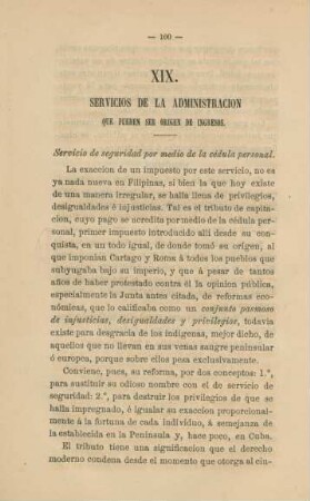 XIX. Servicios de la administracion que pueden ser origen de ingresos