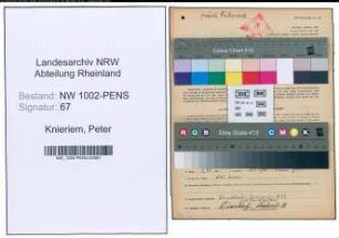 Entnazifizierung Peter Knieriem , geb. 11.04.1887 (Streckenwaerter)