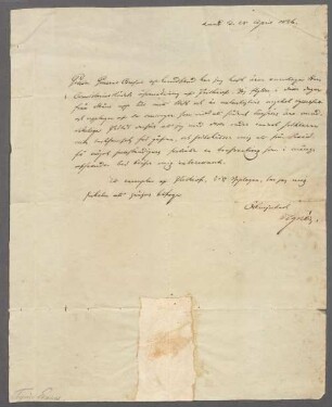 Esaias Tegnér (1782 - 1846) Autographen: Brief von Esaias Tegnér an Gottlieb Mohnike - BSB Autogr.Cim. Tegnér, Esaias