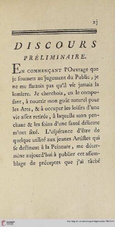 Discours préliminaire