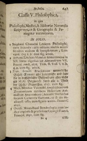 Classis V. Philosophica,