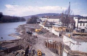 Esslingen, Bau der rechten Ufermauer