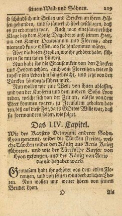 Das LIV. Capitel. Wie des Kaysers Octaviani anderer Sohn, ...