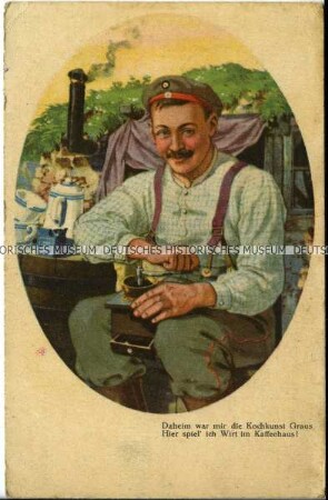 Soldat mit Kaffeemühle