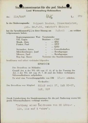 Wolpert, Rochus