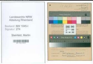 Entnazifizierung Martin Steinfeld , geb. 11.11.1897 (Ingenieur)