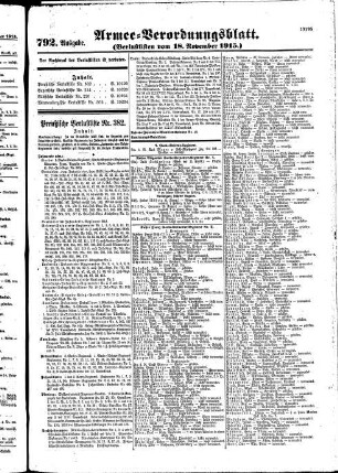 792. Ausgabe. Dienstag, 16. November 1915
