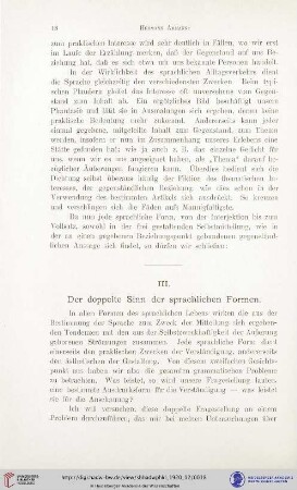 III. Der doppelte Sinn der sprachlichen Formen