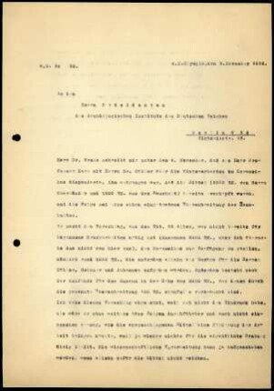 A. von Gerkan an T. Wiegand