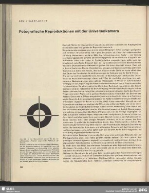 Fotografische Reproduktionen mit der Universalkamera