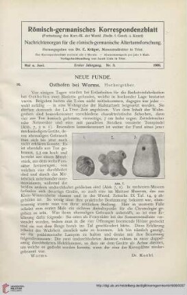 1: Osthofen bei Worms : Hockergräber