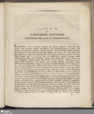 [Commentatio II. De imperatoris Caesaris Augusti scriptis eorumque reliquiis]