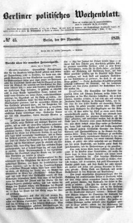 No 45, 9. November 1839