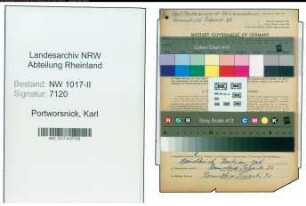 Entnazifizierung Karl Portworsnick , geb. 27.06.1892 (Schuhmacher)