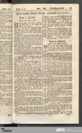 Das dritte Buch Mose, genannt Leviticus.