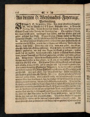 116-137, Am dritten H. Weyhnachts-Feyertage