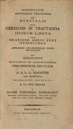 Dissertatio Inavgvralis Philologica De Nonnvllis Qvae Germanis In Tractanda Ipsorvm Lingva Atqve Oratione Adhvc Svnt Observanda