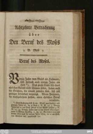 Achtzehnte Betrachtung über Den Beruf des Moses 2. B. Mose 3.