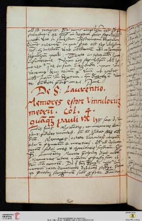 De S: Laurentio [Predigttext, Col 4,18:]