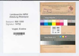 Entnazifizierung Eveline Vogtel, geb. 27.12.1912 ()