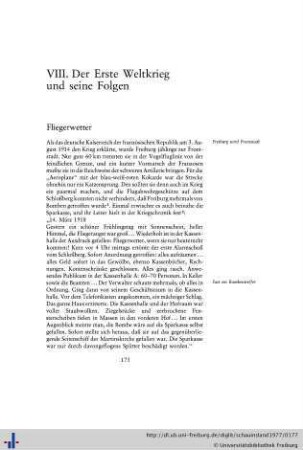 VIII. Der Erste Weltkrieg und seine Folgen.