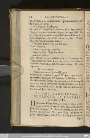 Epistola LXXVIII. Romam. Florentino Et Carolo Laurenis.