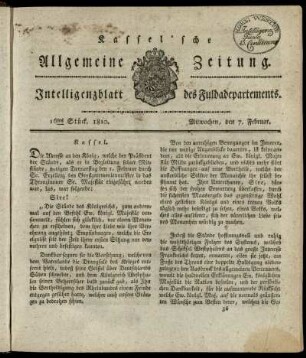 16tes Stueck, Mitwochen, den 7. Feburar 1810
