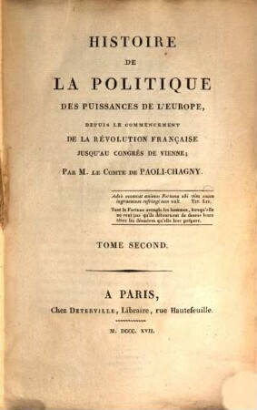 Histoire de la politique des puissances de l'Europe : depuis le commencement de la révolution Française jusqu'au Congrès de Vienne, 2