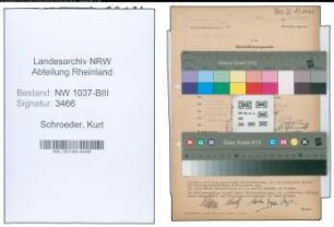 Entnazifizierung Kurt Schroeder , geb. 22.02.1889 ()