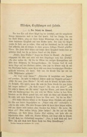 Märchen, Erzählungen und Fabeln